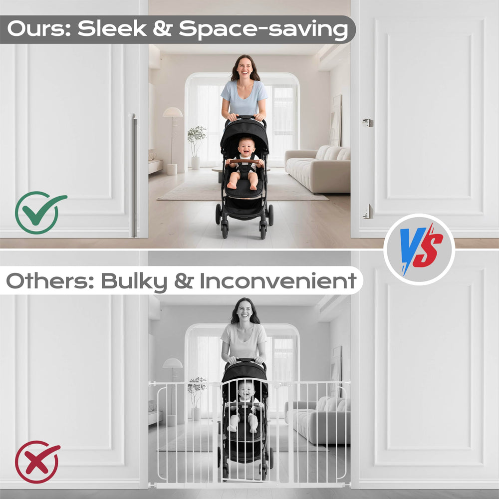 BBsecure retractable gate two step lock detail for childproof security