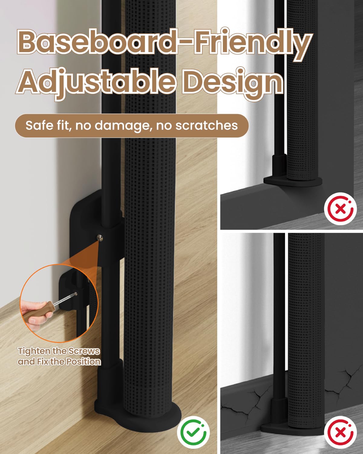 BBSecure space-saving retractable design rolls away to keep rooms clutter-free.