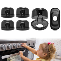 BBsecure stove knob covers on stove provide child safety in busy kitchens with a five plus one pack