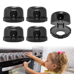 BBsecure stove knob covers with dual-button lock safeguard keeps children safe during family cooking
