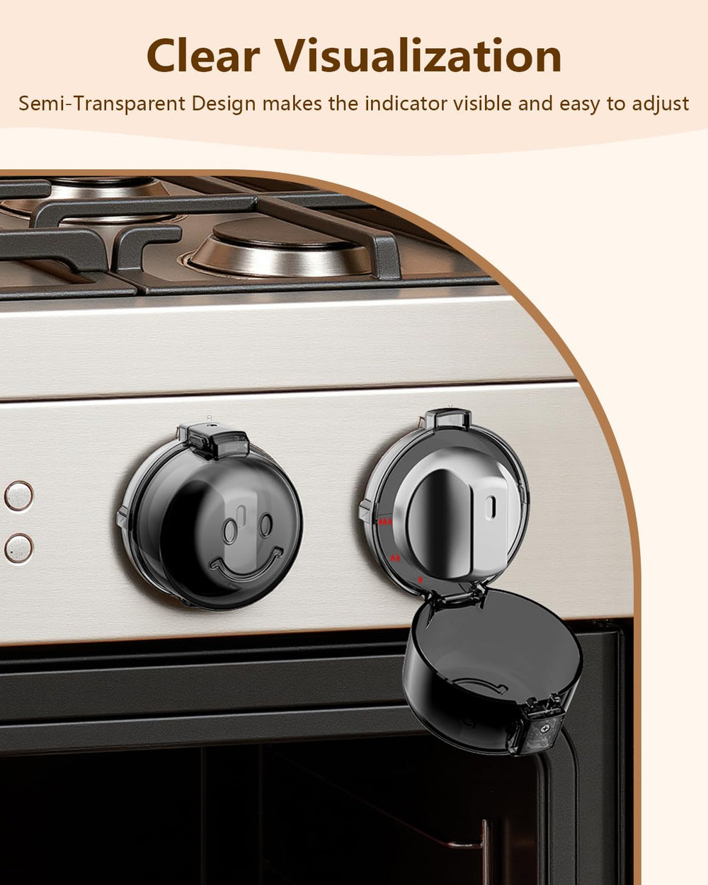 BBsecure stove knob covers fit flat knobs with strong 3M adhesive