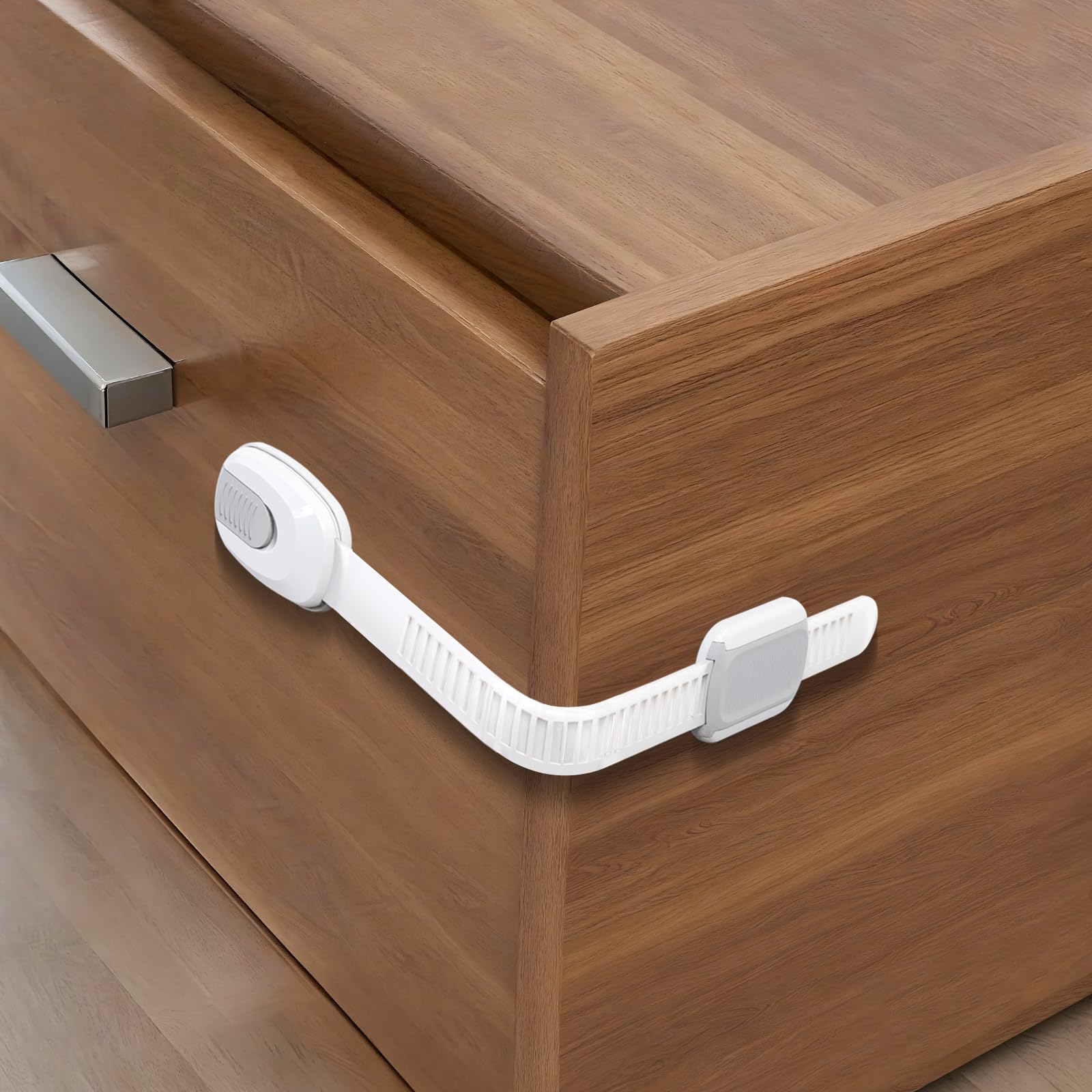 BBsecure white finish blends with modern kitchens and nursery furniture.