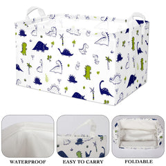 BBSET dino basket handles close-up shows sturdy, double-stitched construction for daily use.