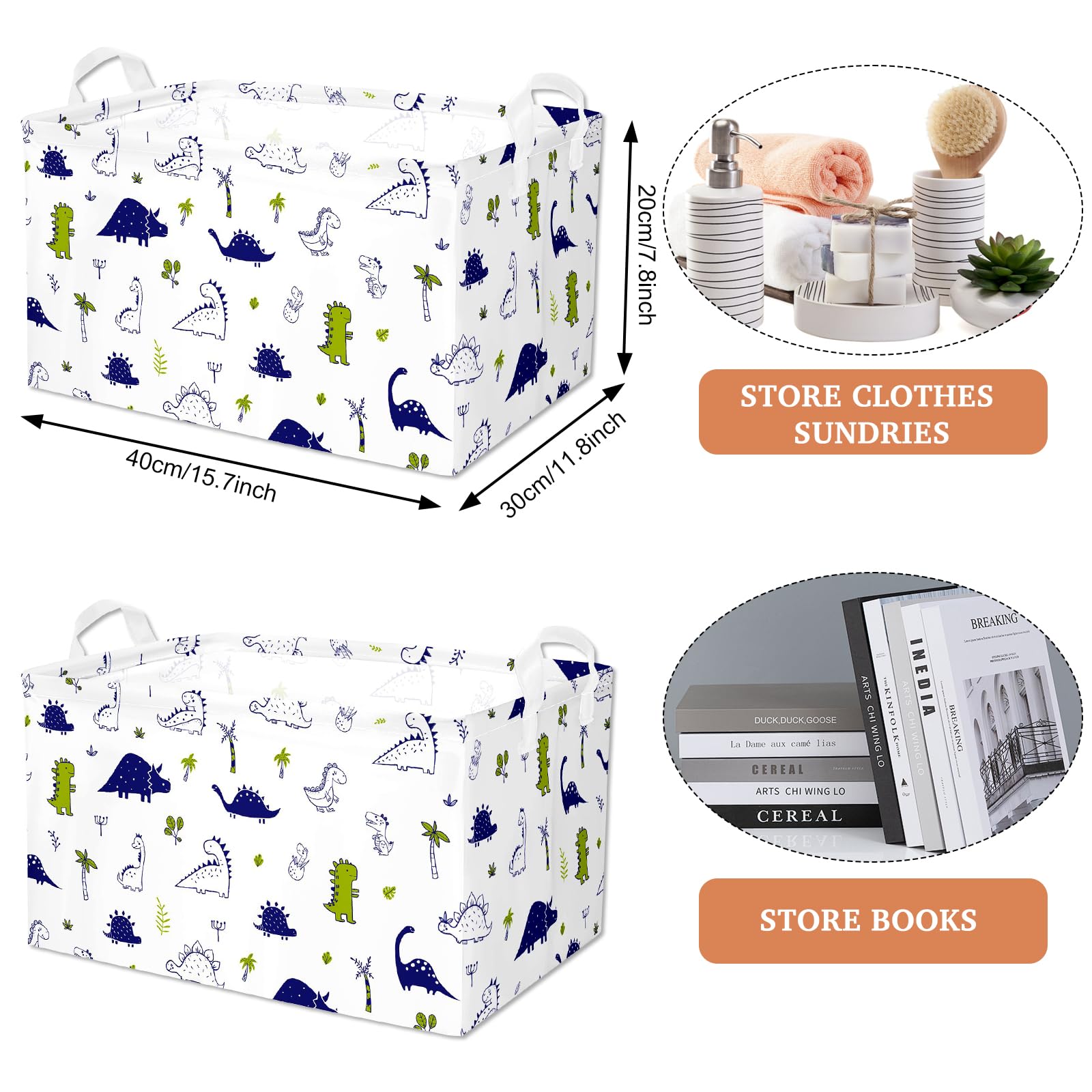 BBSET dino-bins sturdy-edges highlight reinforced frame for durable storage.