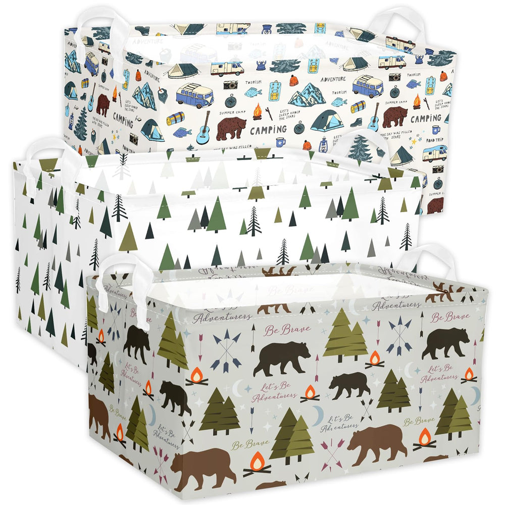 BBSET Forest Mountain storage basket front view for organized nursery spaces