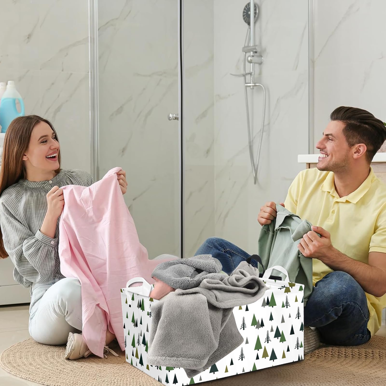 BBSET Forest Mountain storage basket in-room decor enhances woodland nursery organization