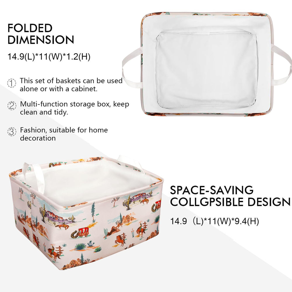 BBSET Western Bull Basket durable-stitched-edges highlight long-lasting home organization