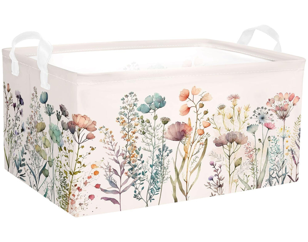 BBSET Wild Flowers shelf basket 3-pack showcased together for versatile organization