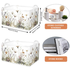 BBSET Wild Flowers shelf basket collapsible design saves space when not in use