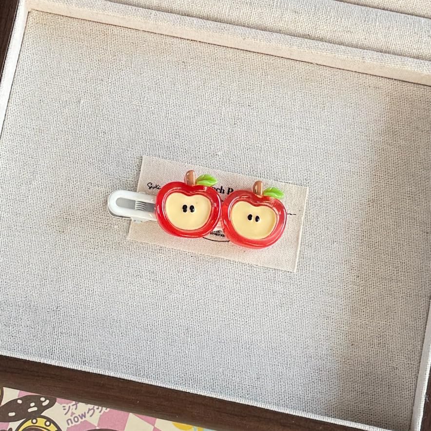 BBTDIN Apple Bow Clip fall winter style adds cute color to outfits.