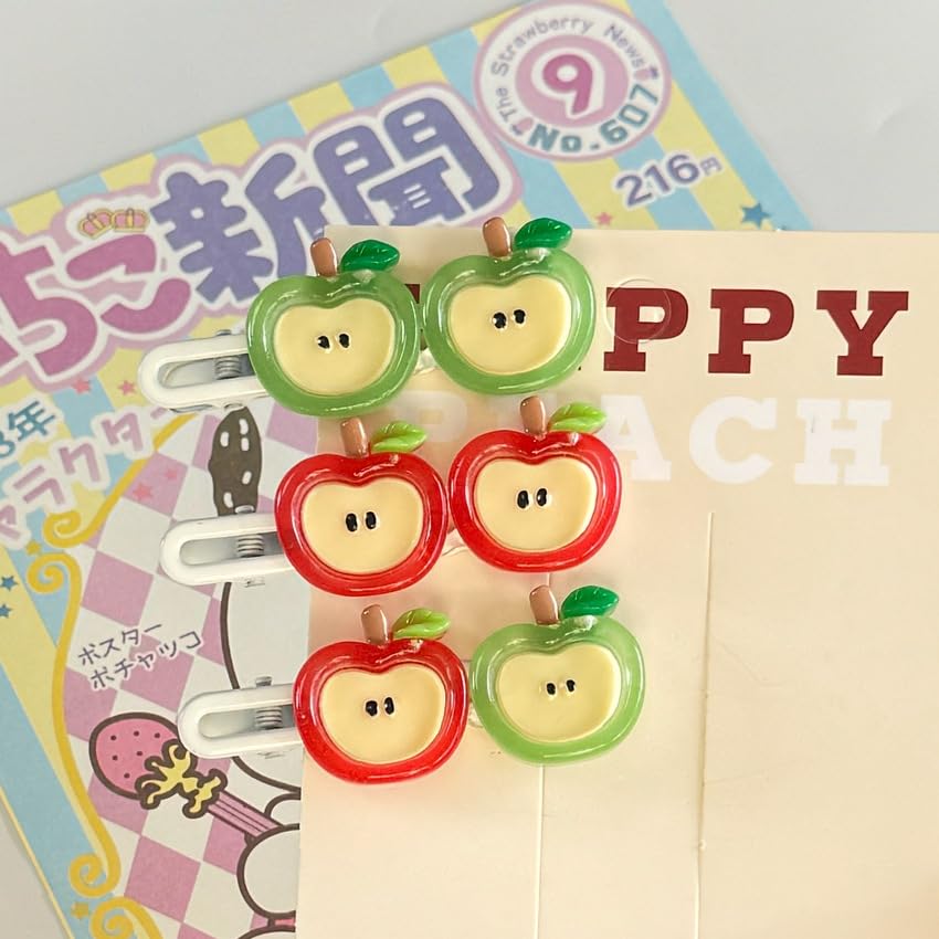 BBTDIN Apple Bow Clip green close-up highlights fresh spring style and comfort.