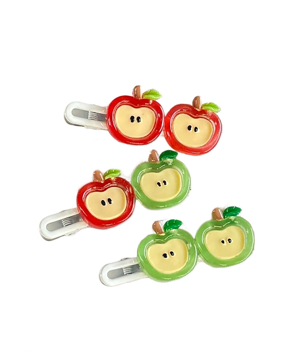 BBTDIN Apple Bow Clip red close-up for vibrant daily outfits and playtime.