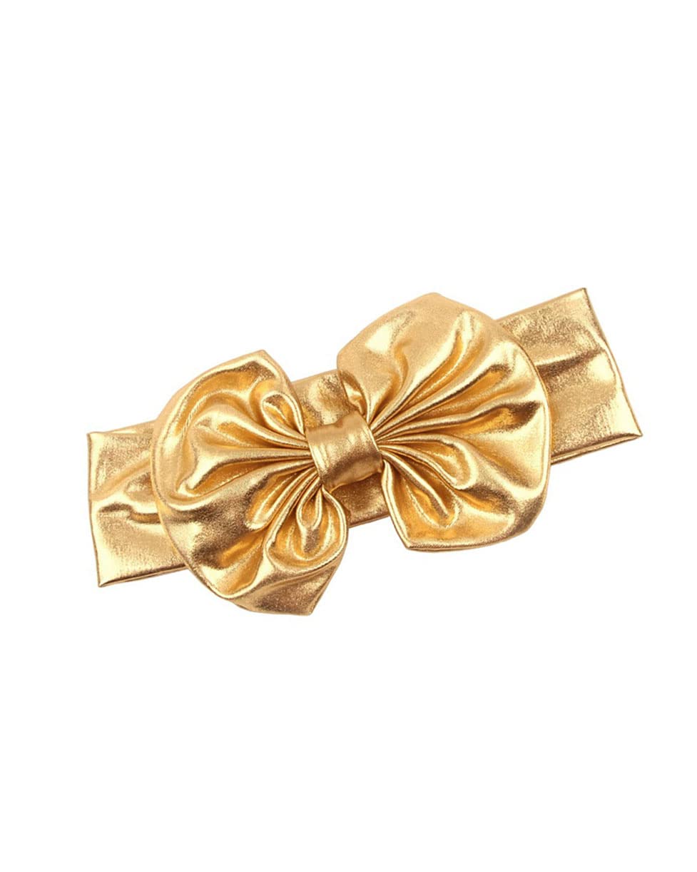 BBTDIN baby bronzing turban headband with metallic gold finish for cute photos