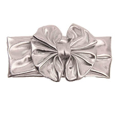 BBTDIN baby bronzing turban headband silver metallic for gentle daily wear.