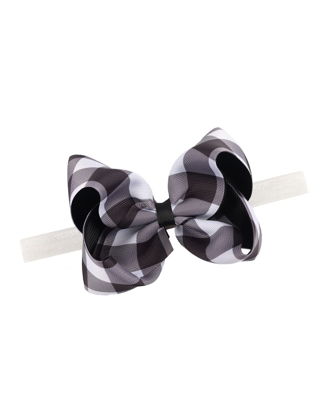 BBTDIN baby checkered plaid headband bow for daily wear and photo shoots