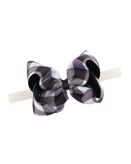 BBTDIN baby checkered plaid headband bow for daily wear and photo shoots