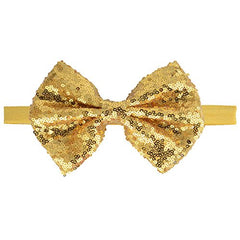 BBTDIN gold sequins headband bow, versatile holiday accessory for 3–18 month kids.