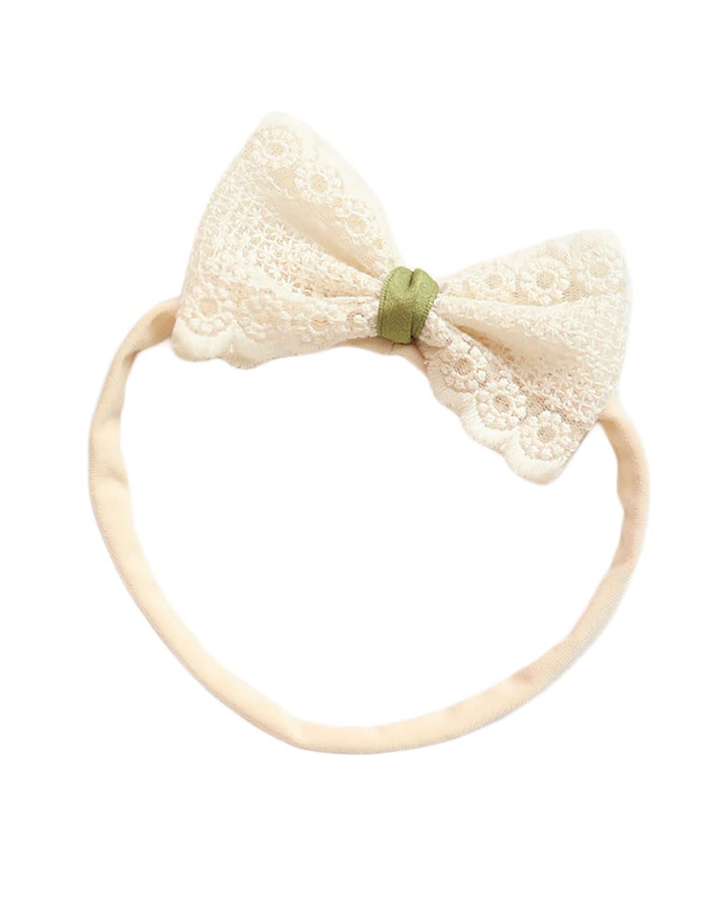 BBTDIN baby girls lace headband with bow for baptism photos