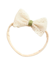 BBTDIN baby girls lace headband with bow for baptism photos