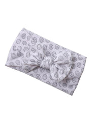 BBTDIN baby girls volleyball headband turban in white, snug for active play.