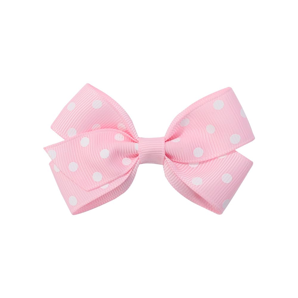 BBTDIN pink polka-dot hair bow clip ready to enhance outfits