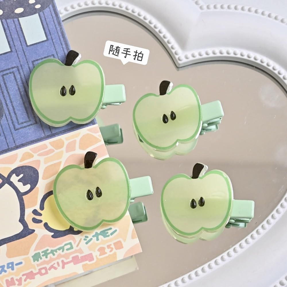BBTDIN baby hair clip with apple fruit design for everyday outfits.