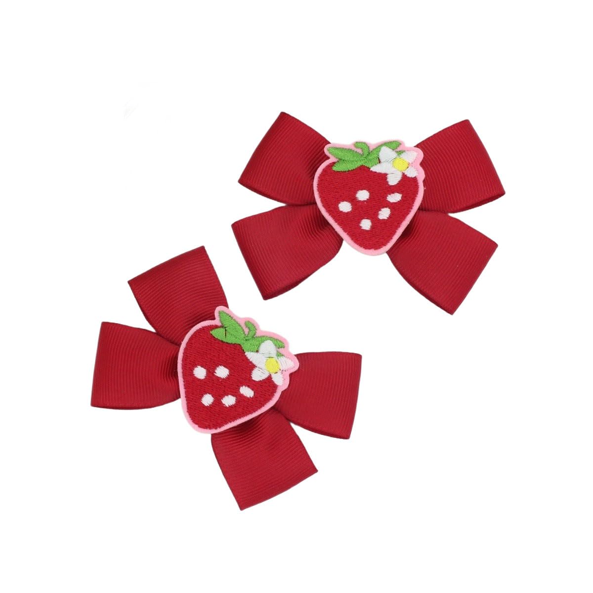 BBTDIN two-piece set of strawberry snap clips for easy coordination.