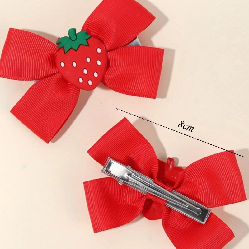 BBTDIN strawberry clips styled with spring-summer outfits for festive occasions.