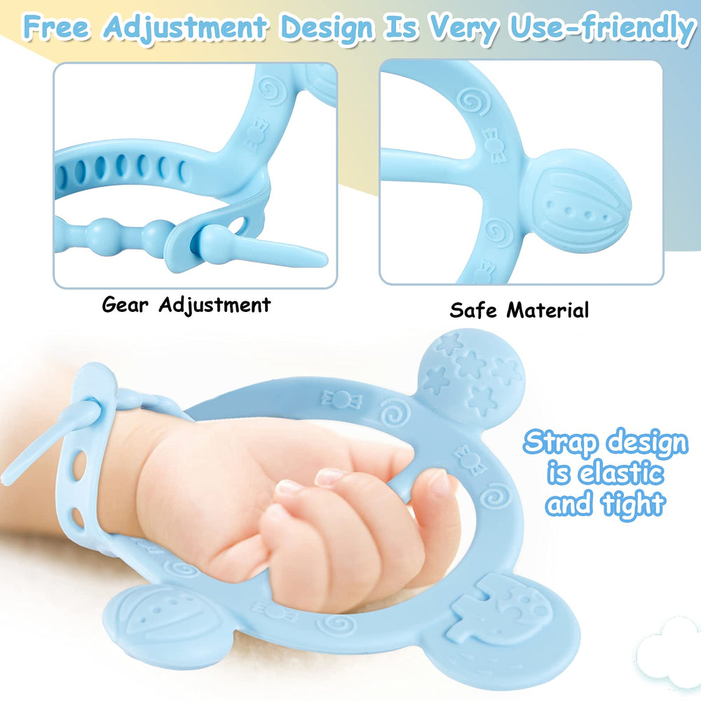 BBTO baby hand teether crab textured surface for gum soothing during play.