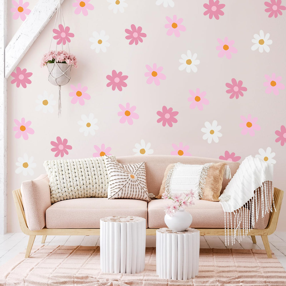 BBTO Daisy wall decal nursery art made from waterproof vinyl.