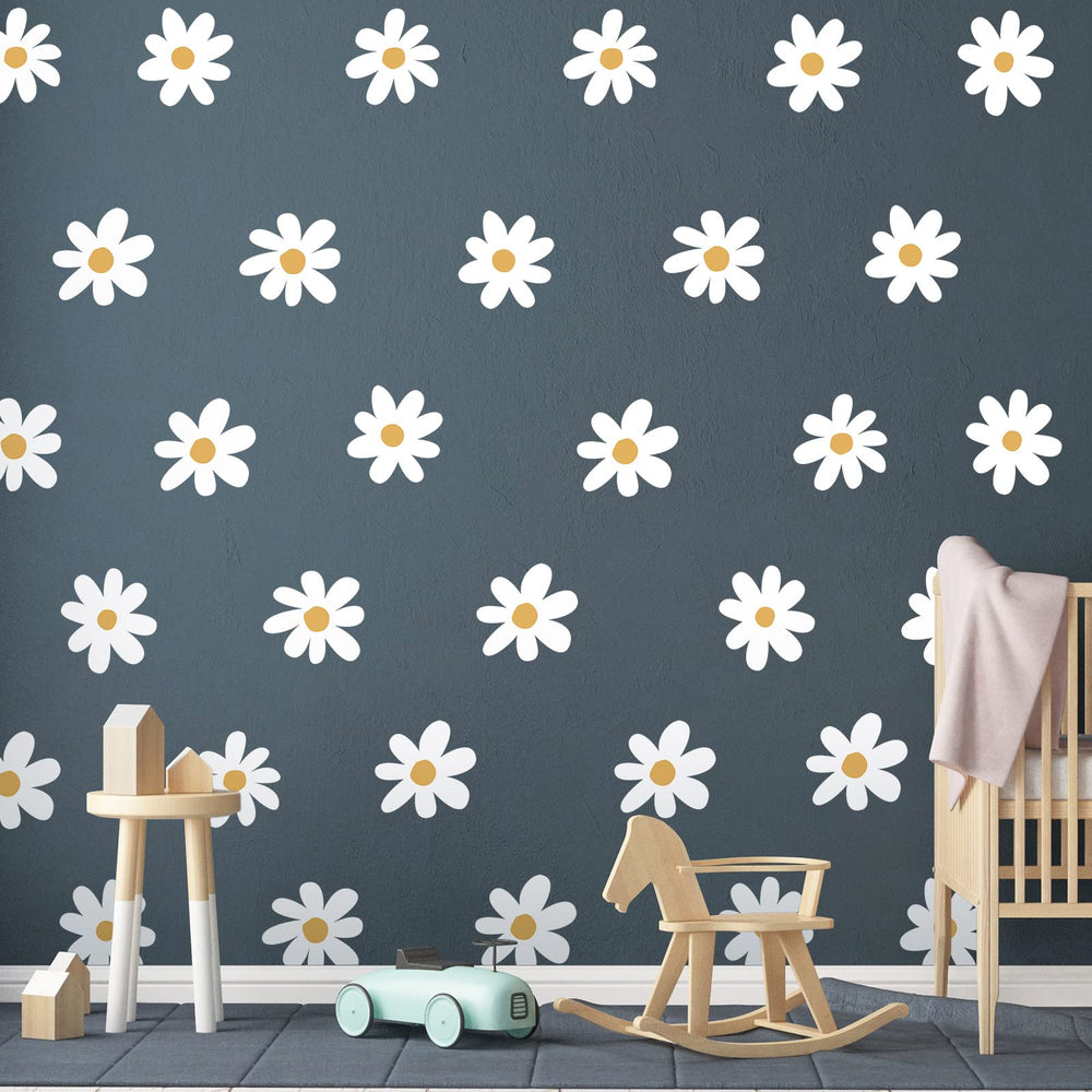 BBTO Daisy wall decal packaging highlights six sheets, easy storage and sharing.