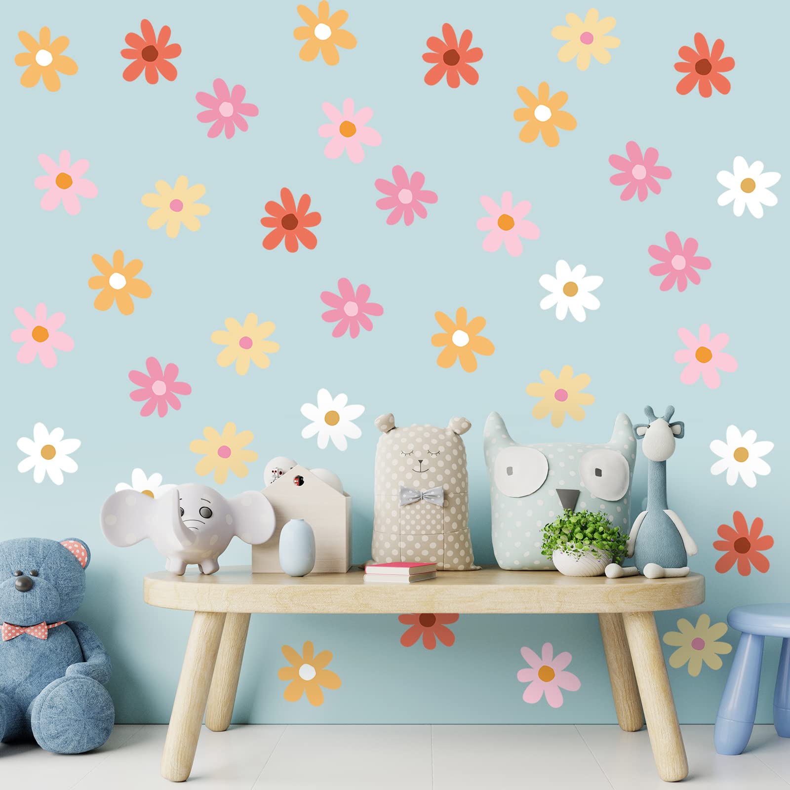 BBTO daisy wall decal room decor on a smooth surface enhances kids' imagination