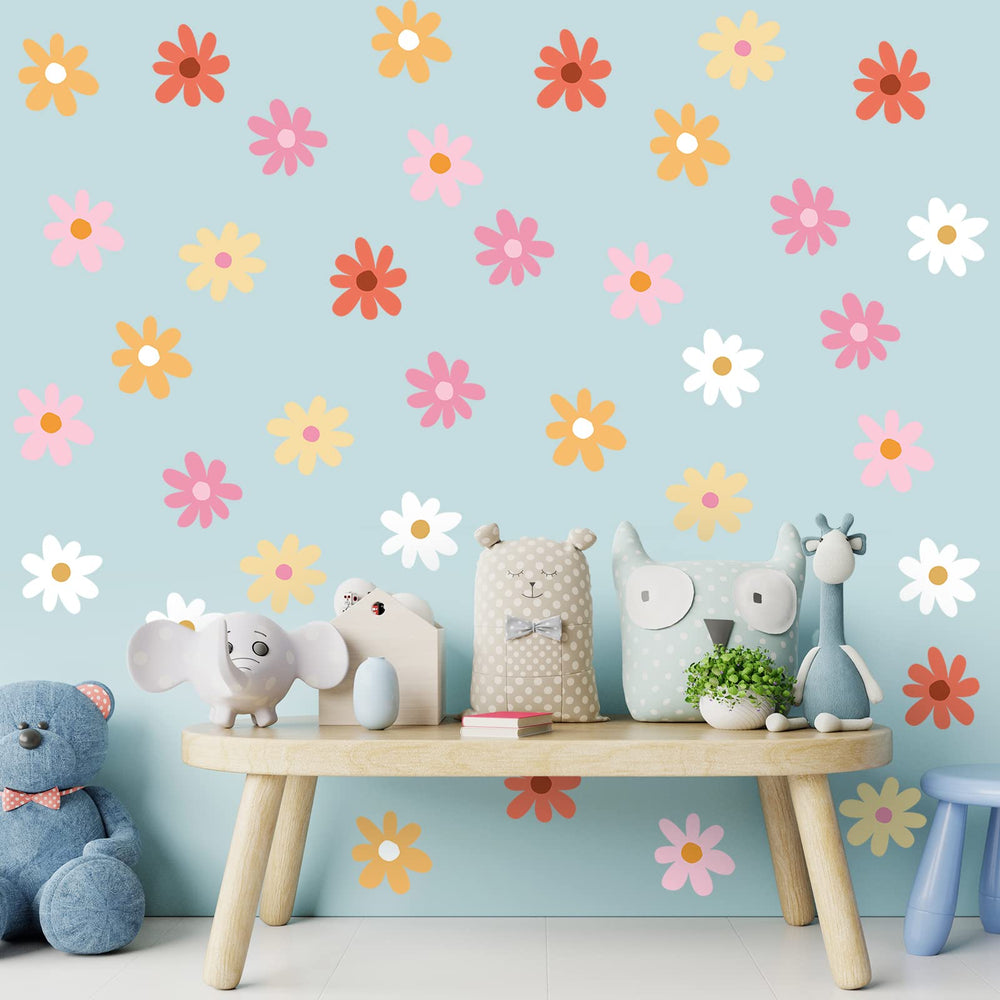 BBTO daisy wall decal room decor on a smooth surface enhances kids' imagination