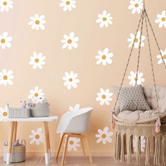 BBTO Daisy wall decal sheets view showing six white daisies for easy room decor.