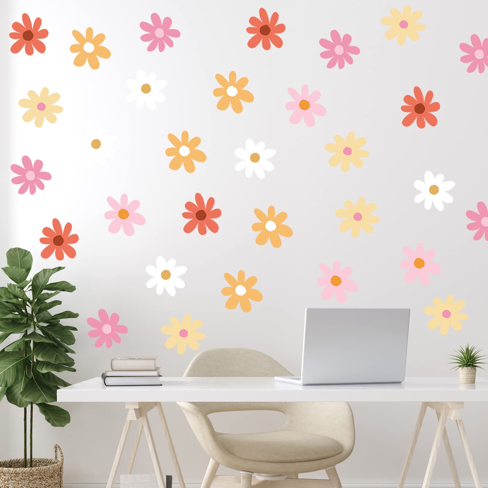 BBTO daisy wall decal six sheets provide abundant decorating options for any space