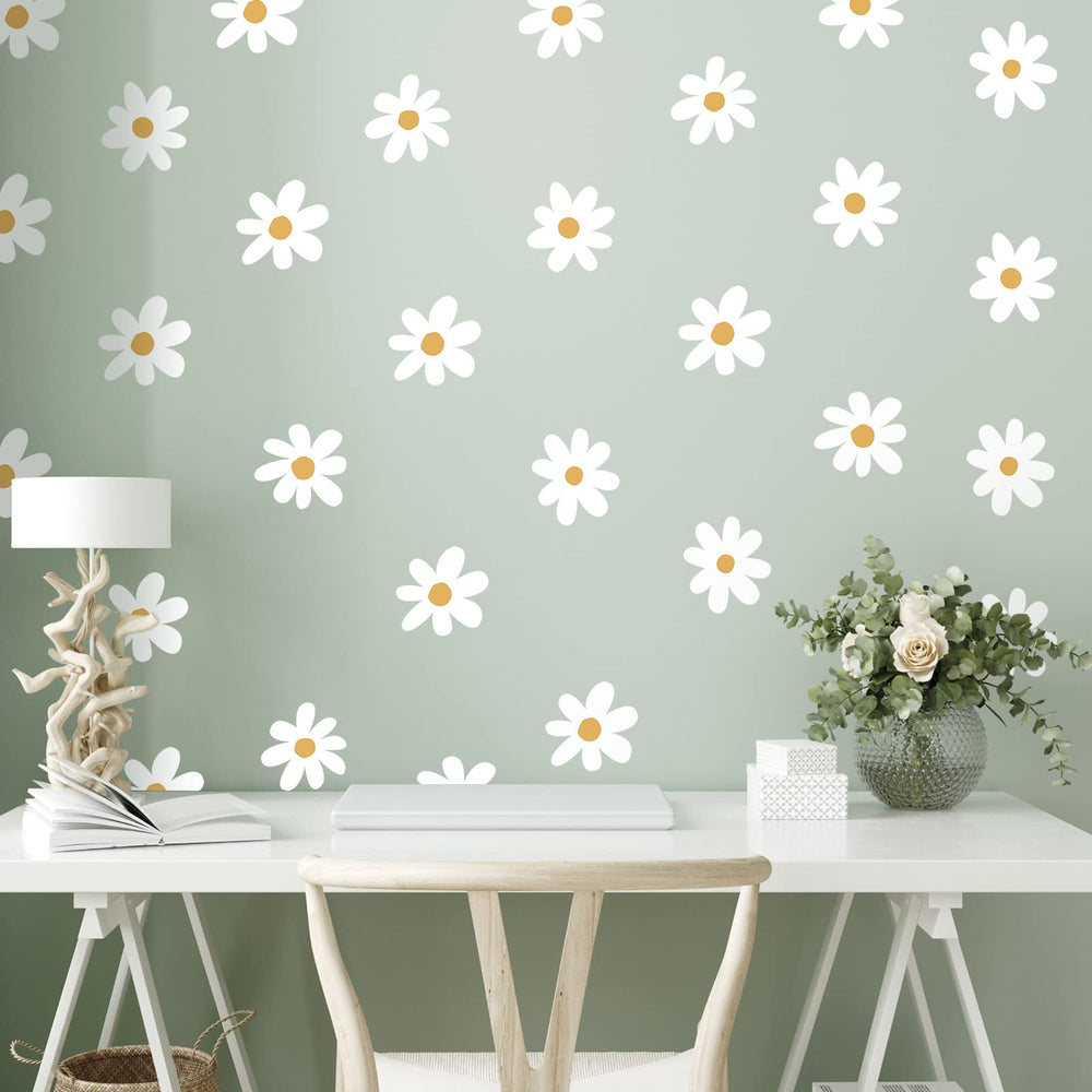 BBTO Daisy wall decal waterproof material ensures lasting color on multiple surfaces.