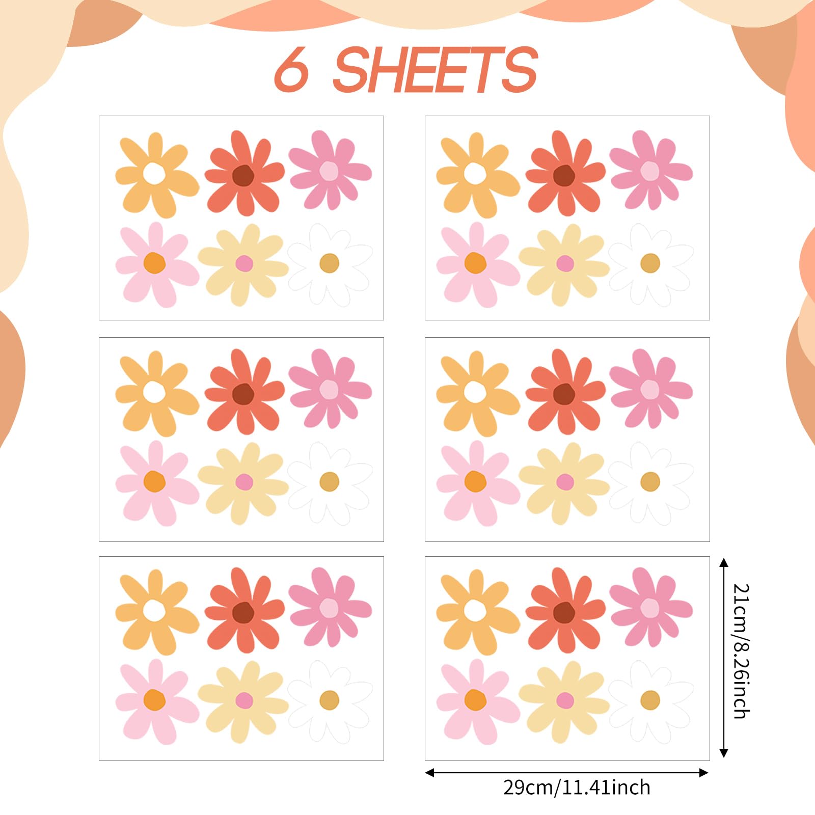 BBTO daisy wall decal white flowers adds a fresh nursery accent with clean style