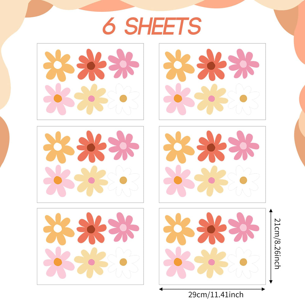 BBTO daisy wall decal white flowers adds a fresh nursery accent with clean style