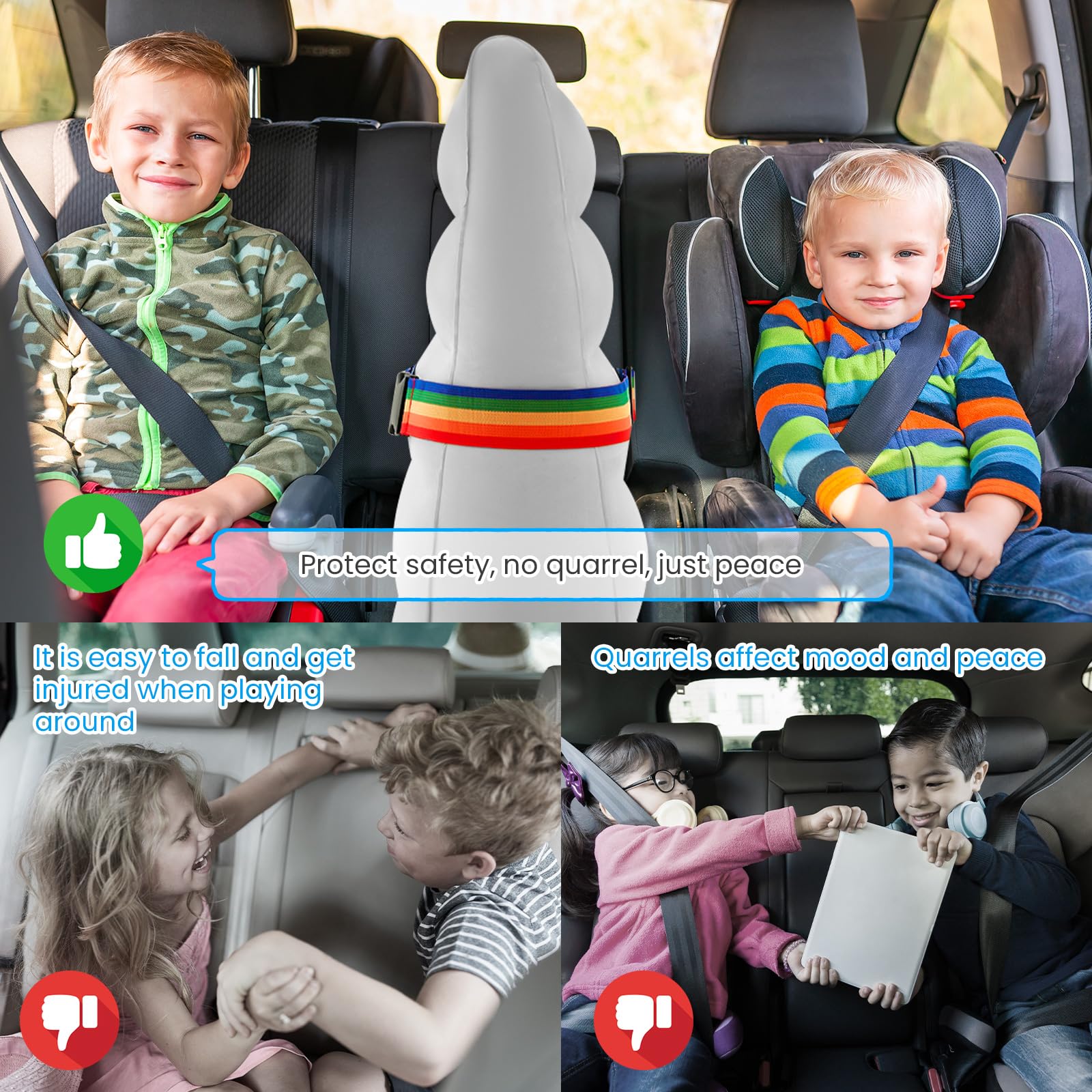BBTO inflatable car divider storage bag demonstrates portable packing for travel.