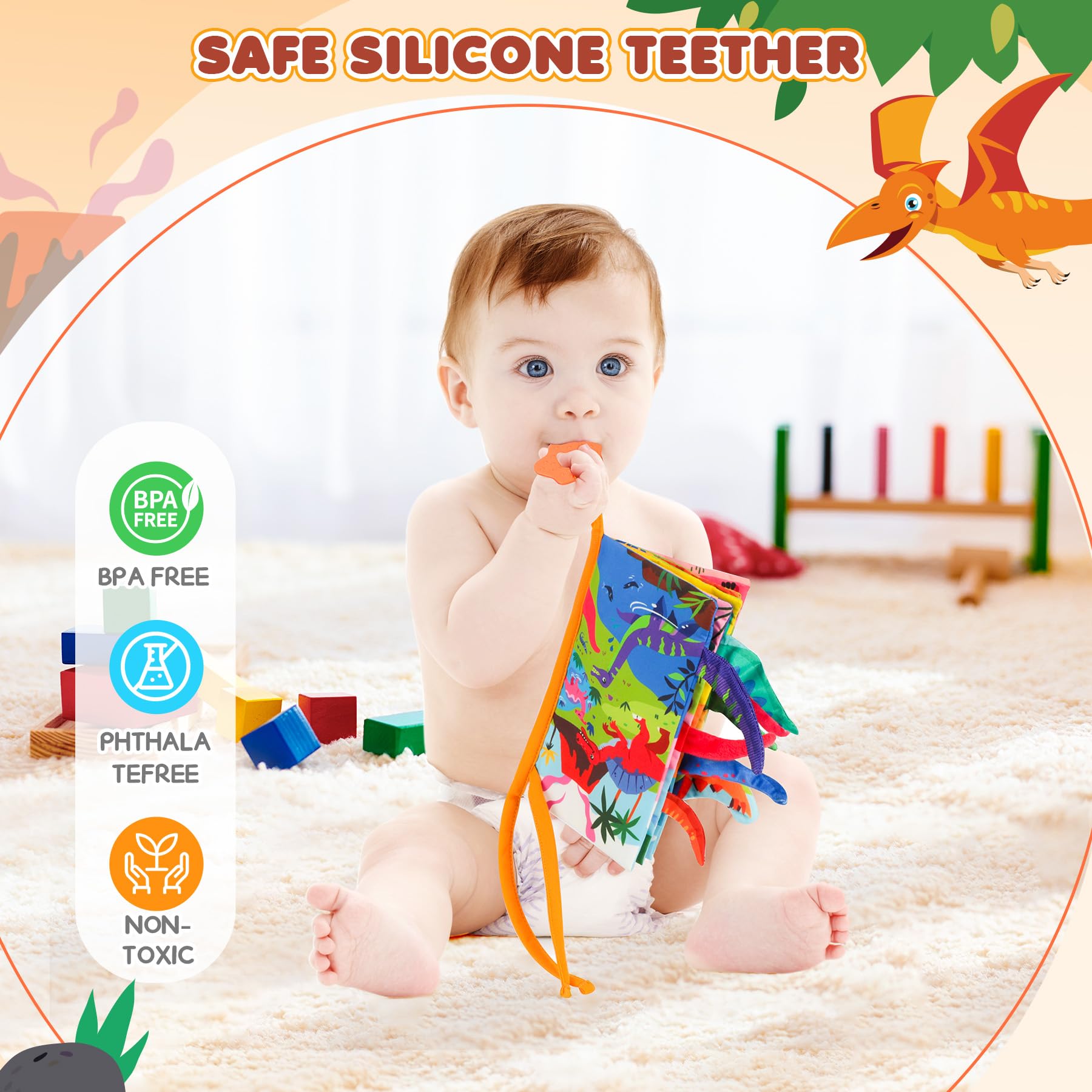 BBWOO Soft Baby Book washable-fabric confirms easy cleaning and longevity.