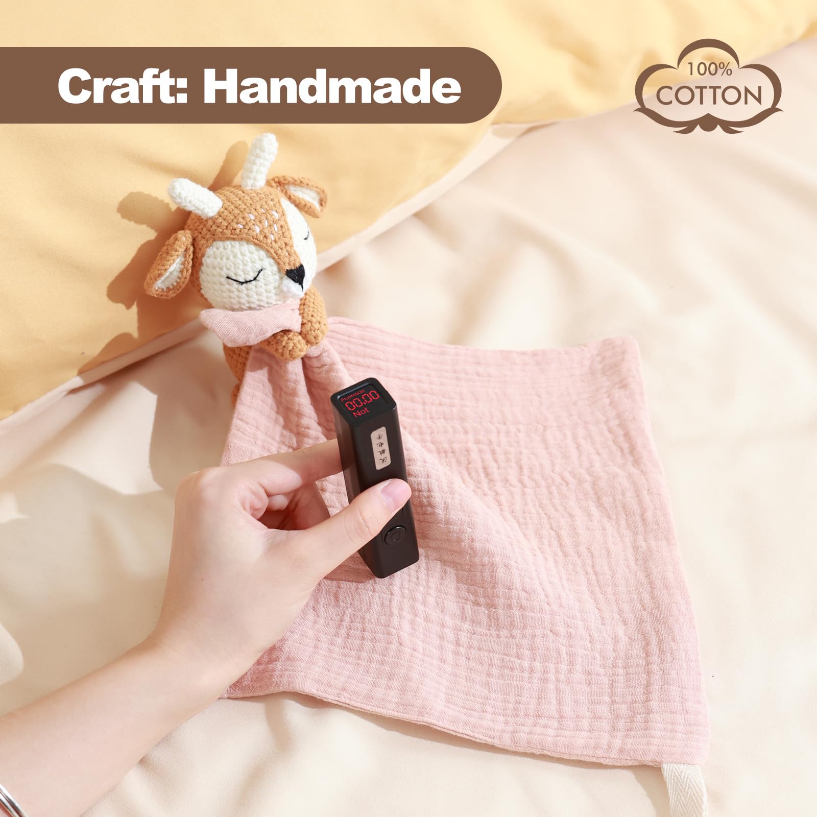 BBYP Baby Deer Plush with rattle in-hand offers calm moments.