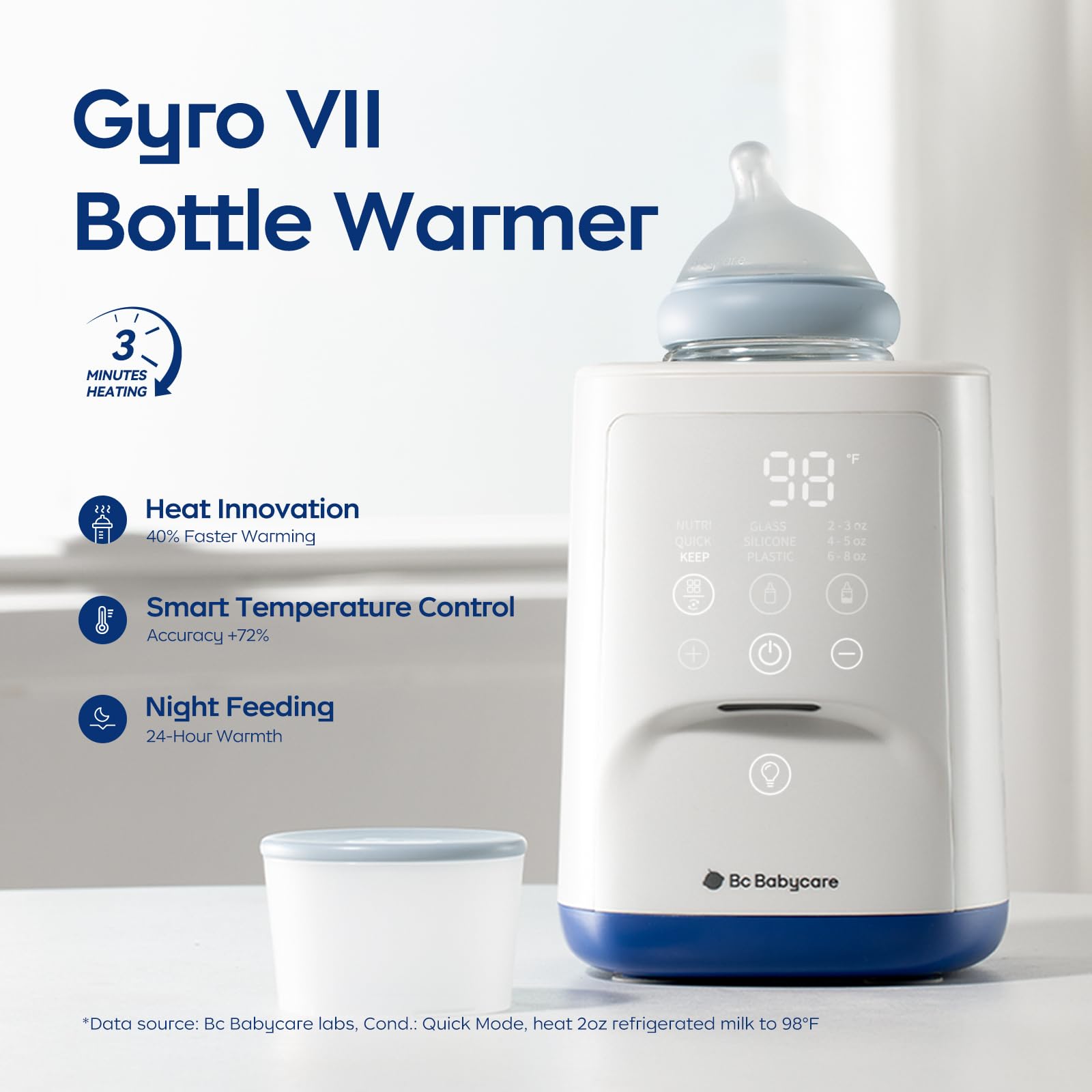 bc babycare bottle warmer temp-control display demonstrates precise temperature control