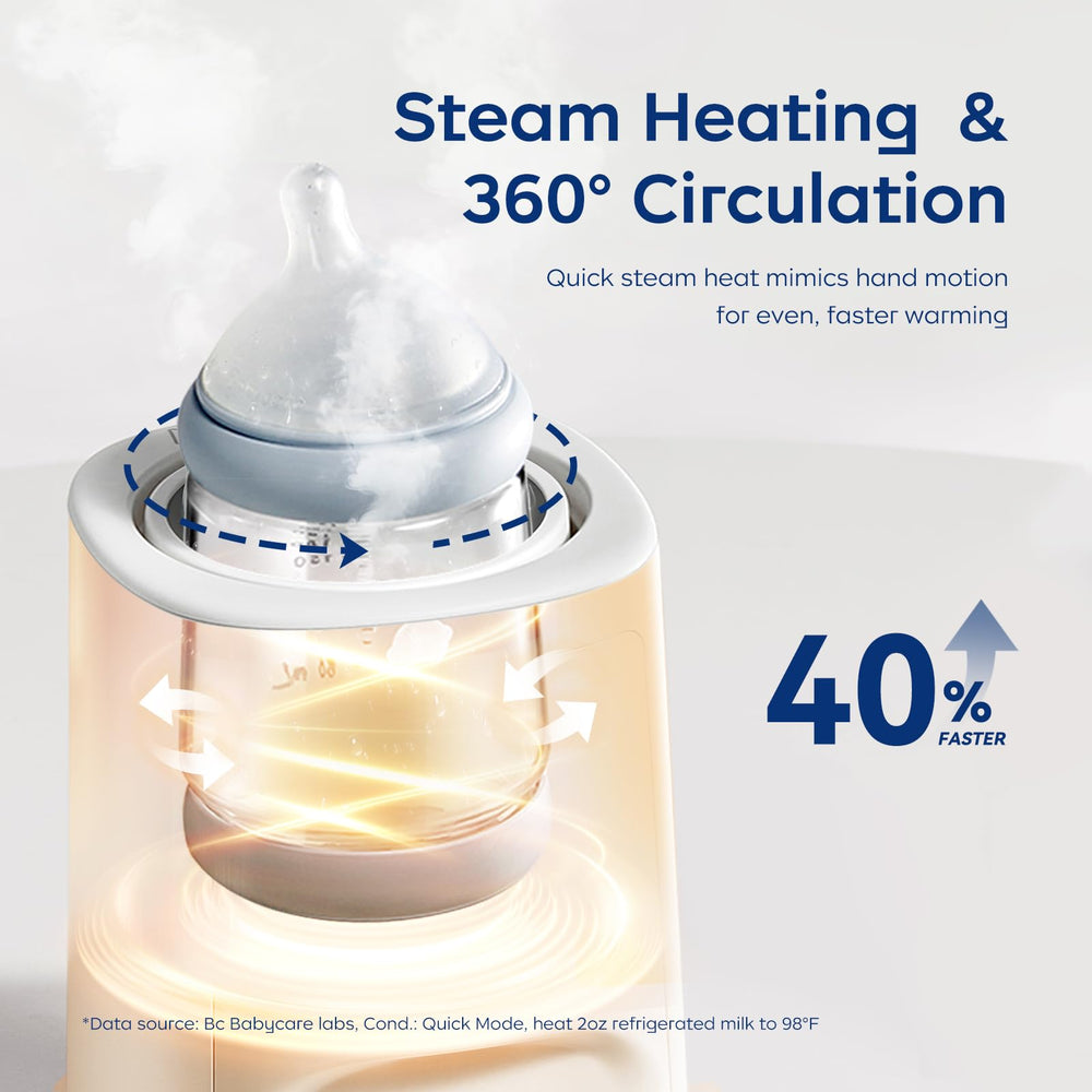 bc babycare bottle warmer water-bath heating for even formula warming