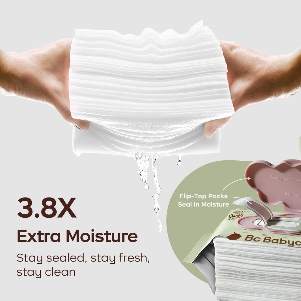 Bc Babycare Cloud Moist Wipes hypoallergenic label emphasizes safe cleaning.