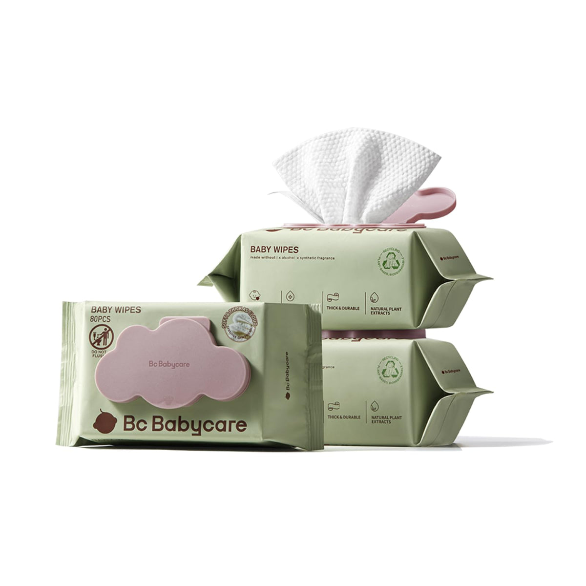 Bc Babycare Cloud Moist Wipes pack front shows plush softness for gentle cleanups