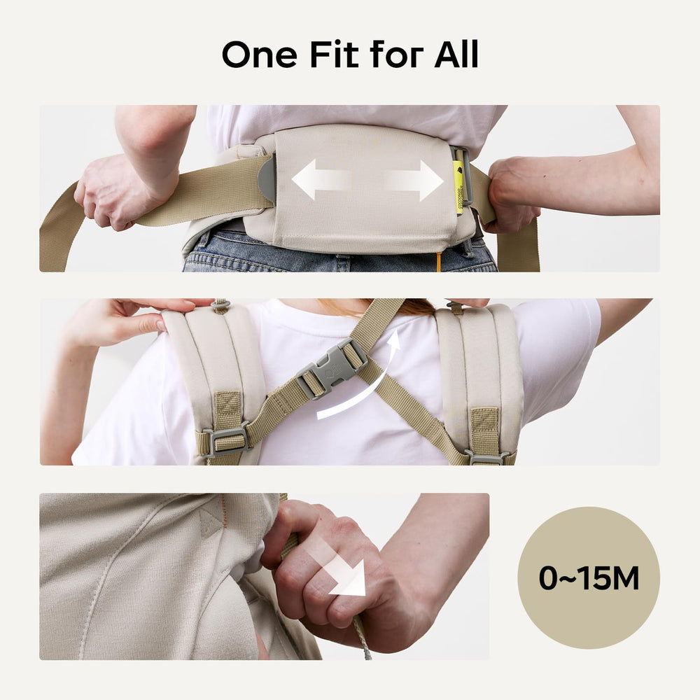 bc babycare CocoonGo front inward carry showcases newborn-ready versatility and secure positioning
