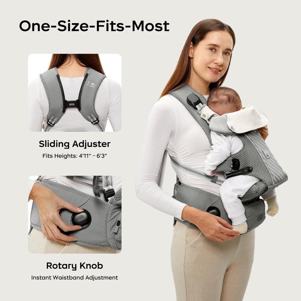 bc babycare hexa magnetic-buckle gray enables quick on-off without rethreading straps