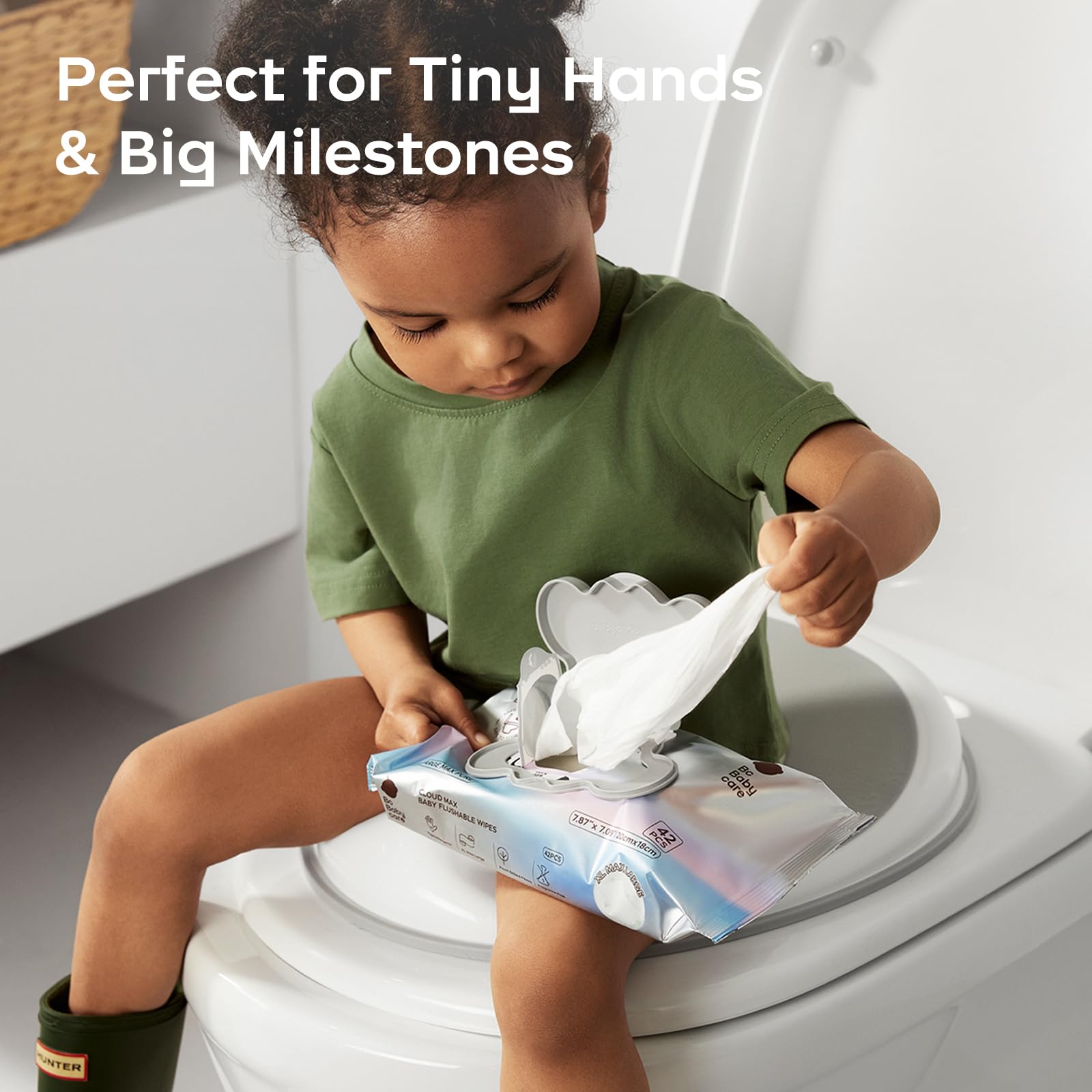 Bc Babycare plant-based fibers provide a soft, sturdy wipe