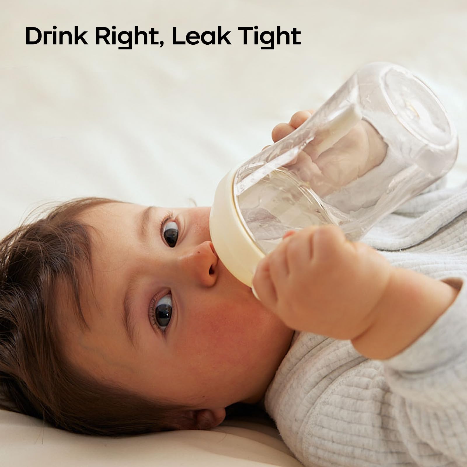 BC Babycare spill-proof outlet improves control by slowing liquid flow.