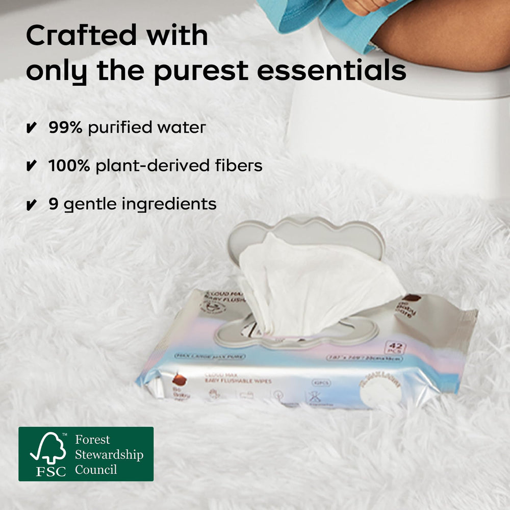 Bc Babycare three-pack packaging keeps family wipes ready